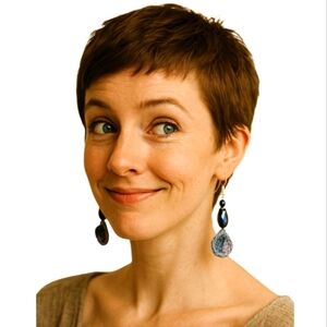 Hand Crafted Crochet Dangle Earrings Dainty Teardrops Artisan Ocean Blue Beaded